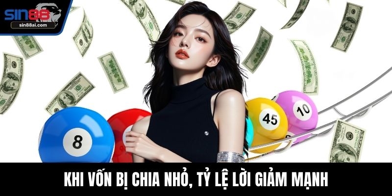 Khi vốn bị chia nhỏ, tỷ lệ lời giảm mạnh