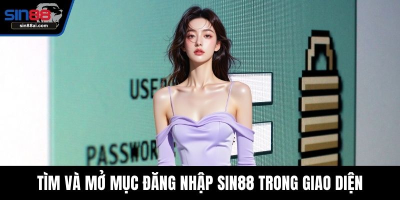 Tìm và mở mục đăng nhập SIN88 trong giao diện